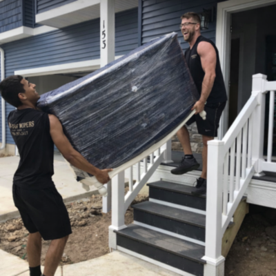 moving couch up some stairs